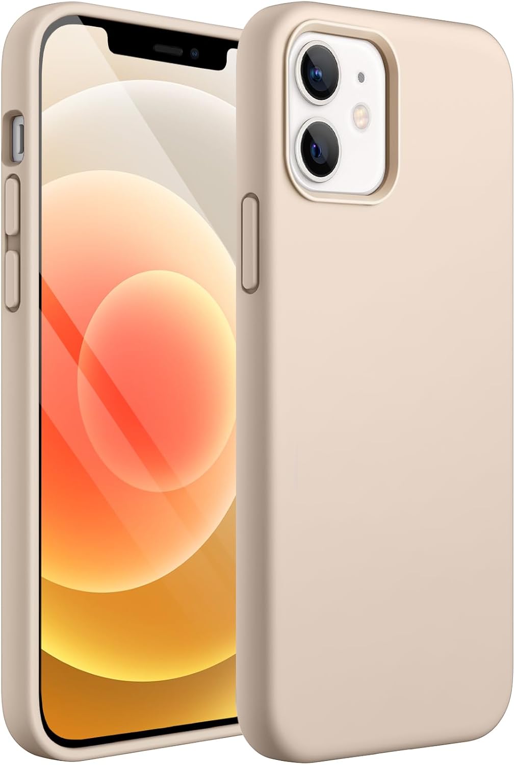 iPhone12/iPhone12 Pro専用 シリコンケース ゴールド シルキーソフトタッチ耐衝撃カバー