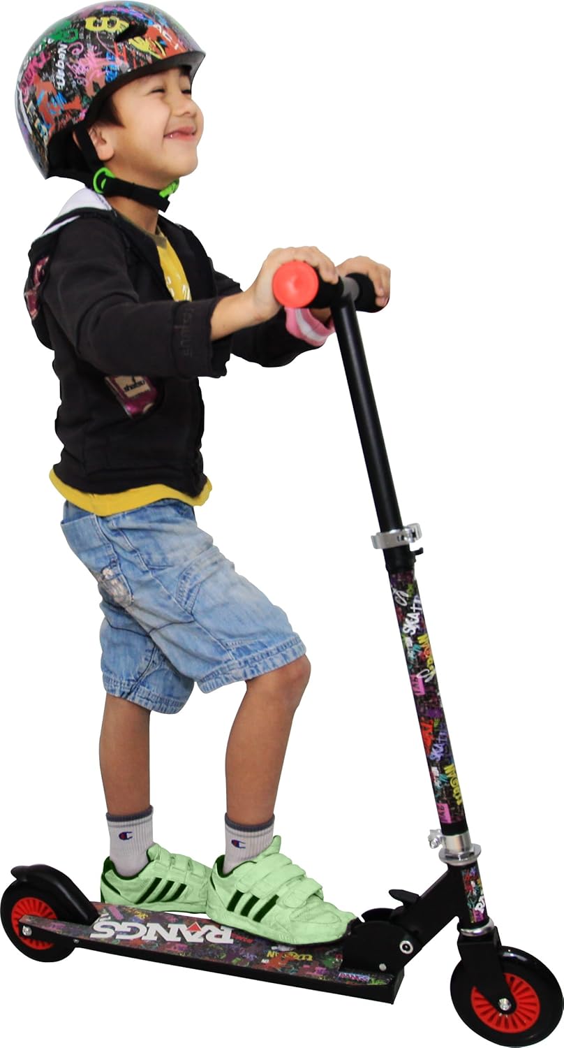 折りたたみ式ブラック軽量スクーター RANGS R1 3段階調整