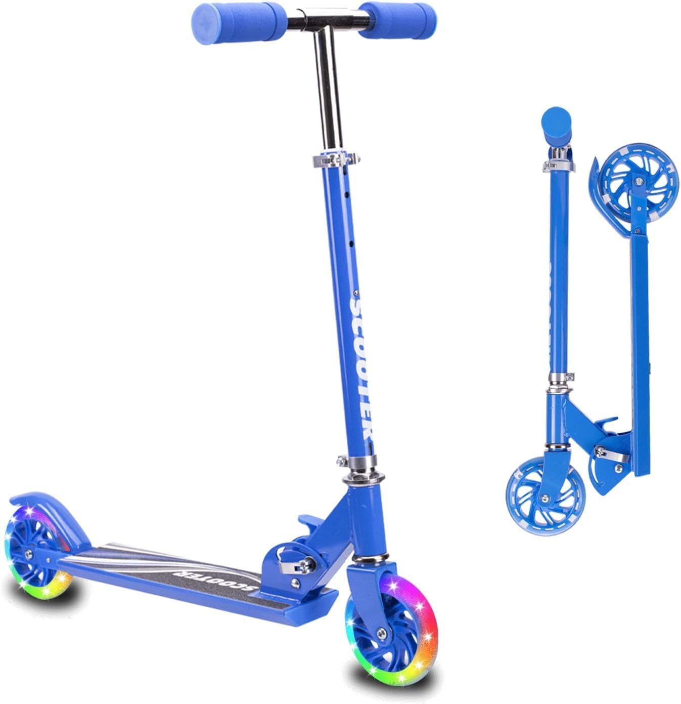 3歳以上向け折りたたみキックスクーター ライトアップホイール付き 男の子・女の子用