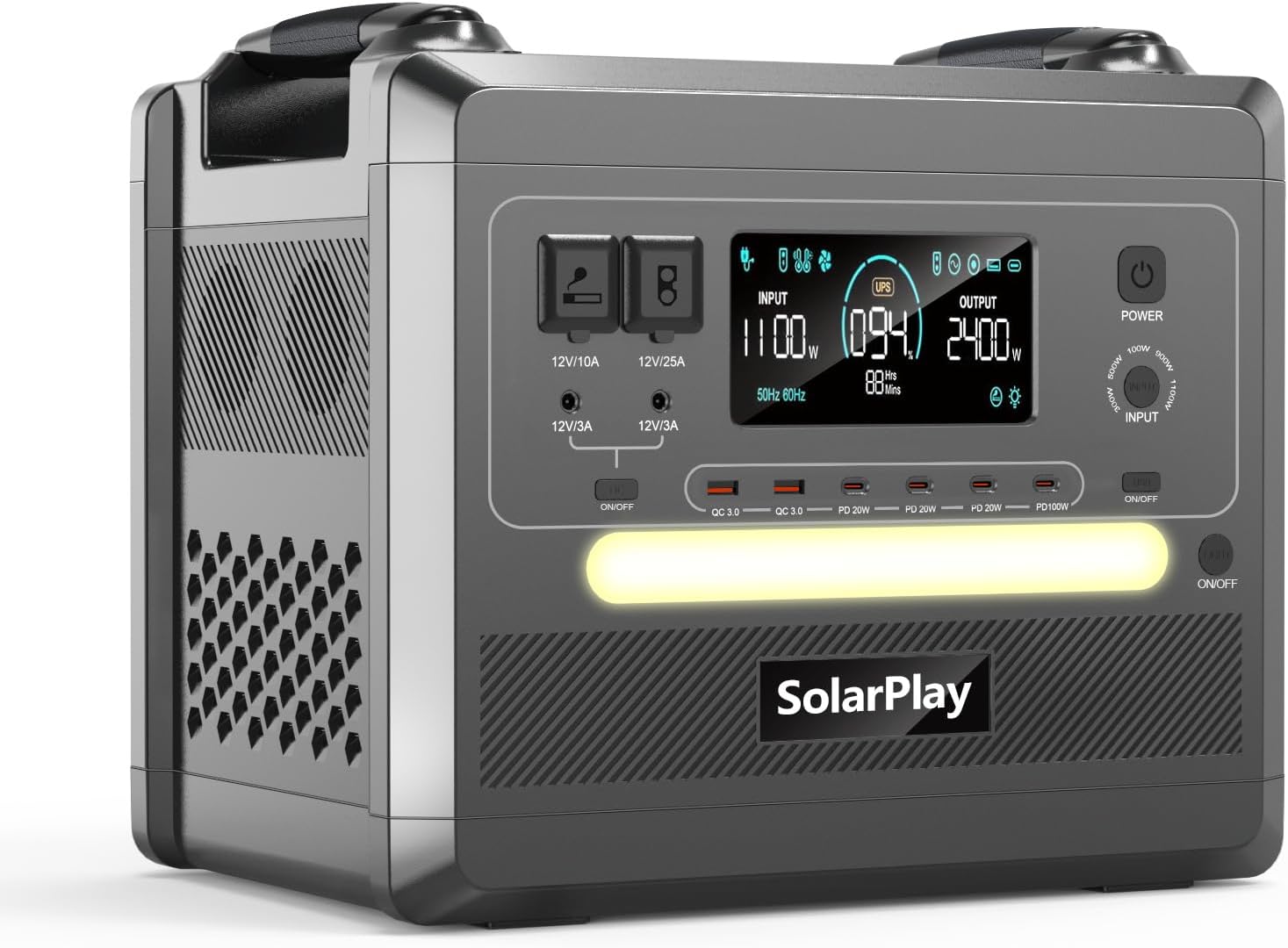大容量ポータブル電源 2400W/2160Wh リン酸鉄リチウムバッテリー 家庭用・キャンプ用