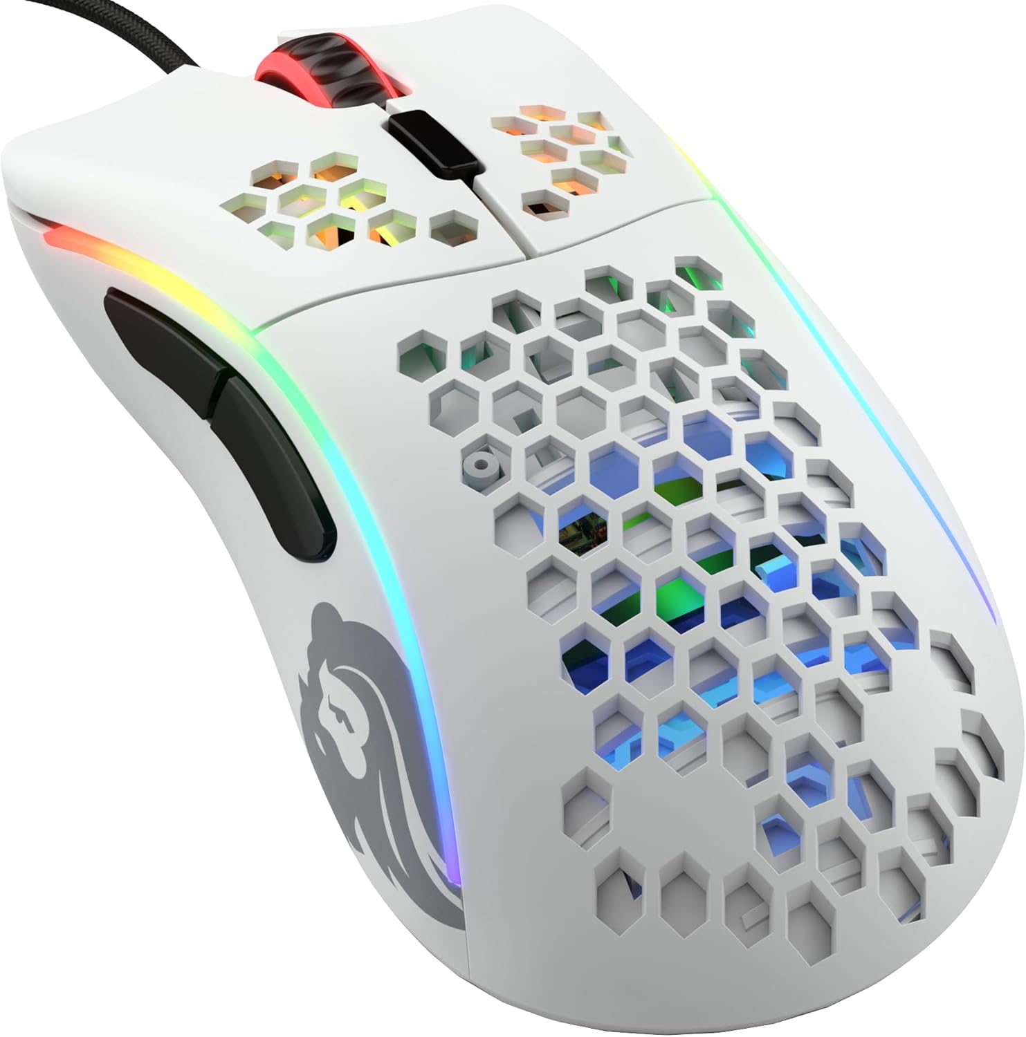エルゴノミクス デザイン ゲーミングマウス ホワイト 有線 RGBライト 12DPI 対応 6プログラムボタン