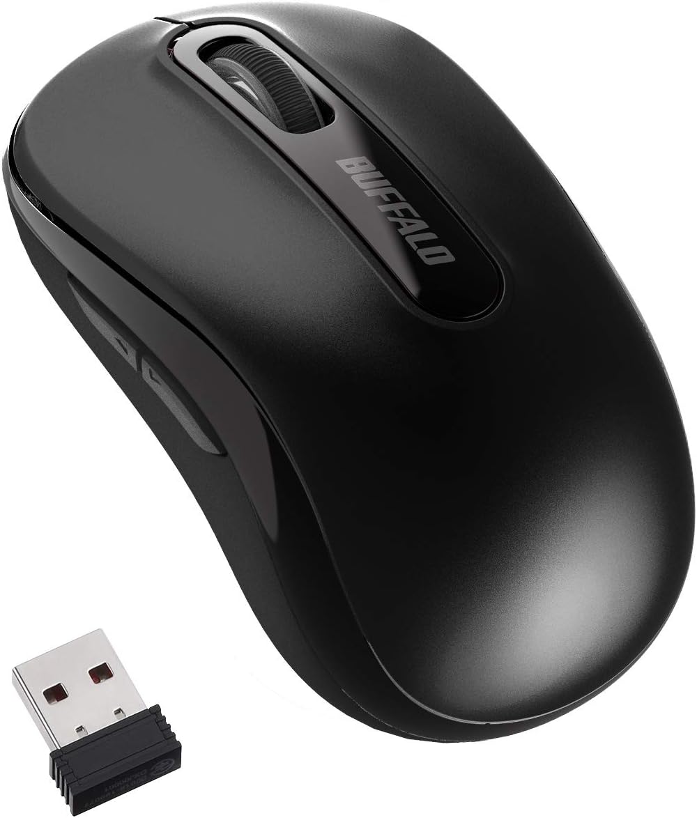 バッファローワイヤレスマウス 5ボタン 小型軽量 節電モデル ブラック BSMBW315BK