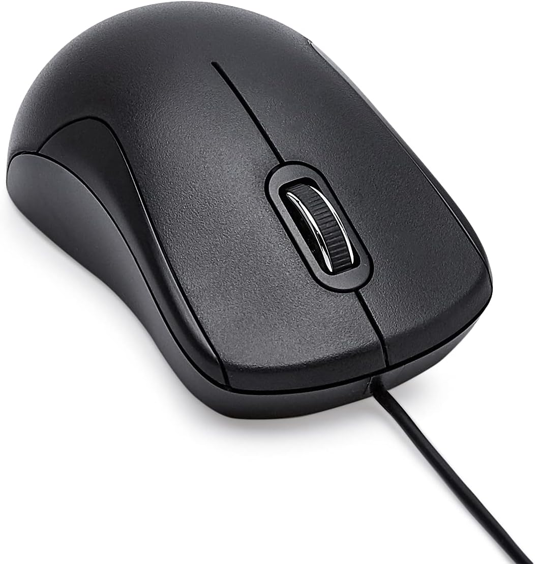 USB有線マウス 3ボタン 標準 ブラック【Amazonベーシック】