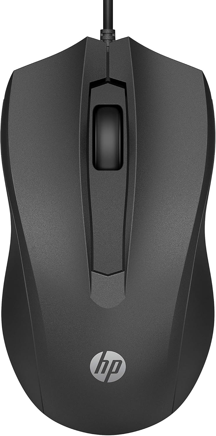 HP 100G 有線光学マウス 1600dpi USB - ブラック【国内正規品】