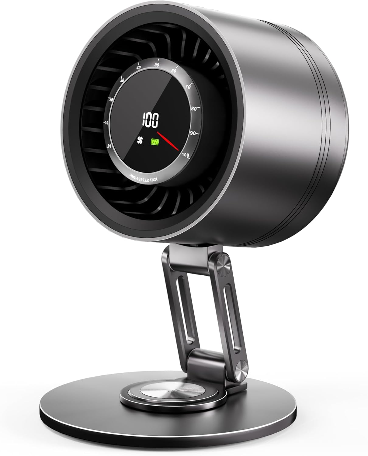 チタン製静音デスクファン DCモーター USB充電式 10段階風量調節 360°送風 省エネ【屋内外兼用】
