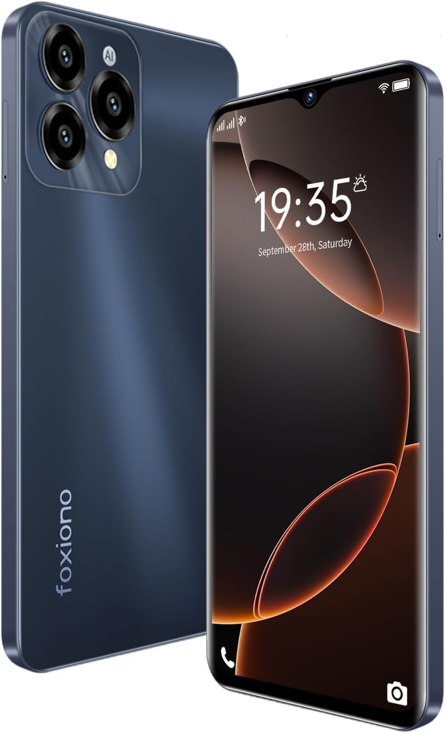 SIMフリー 8GB RAM/64GB ROMのAndroidスマートフォン 13MPカメラ 1TB拡張可能 (黒)