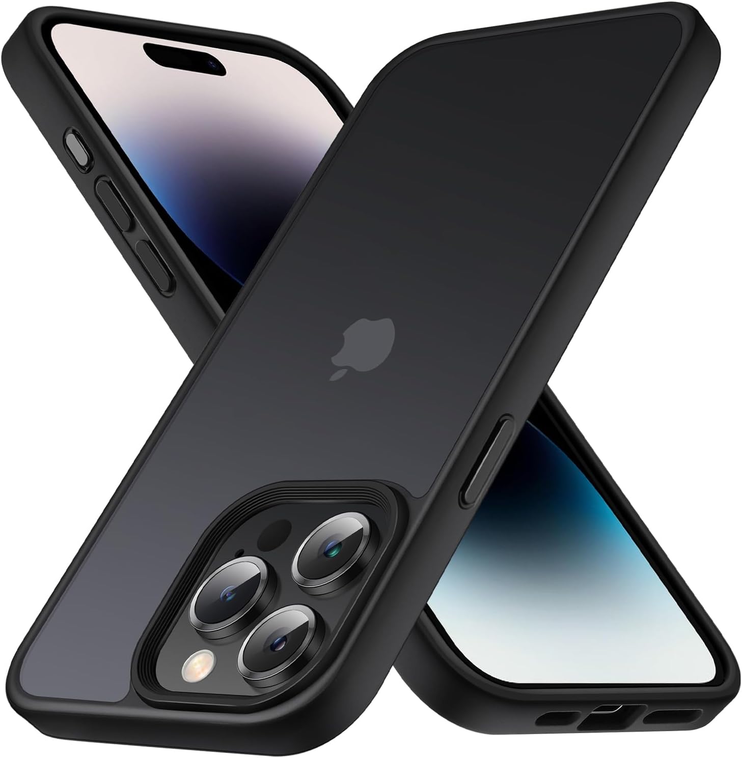 iPhone 15 Pro用 半透明衝撃吸収ケース 米軍MIL規格取得 ブラック
