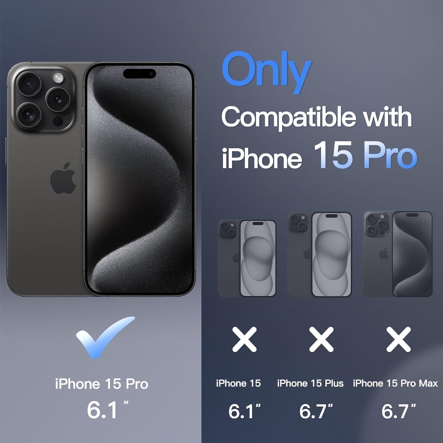 iPhone 15 Pro用 MagSafe対応 半透明マットマグネットケース (ブラック)
