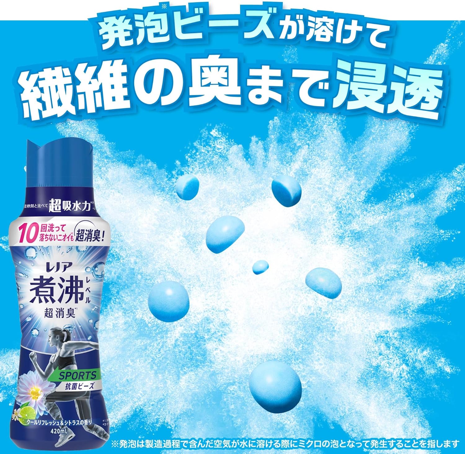 レノア 超消臭抗菌ビーズ SPORTS クールリフレッシュ&シトラス 詰め替え 1,810mL