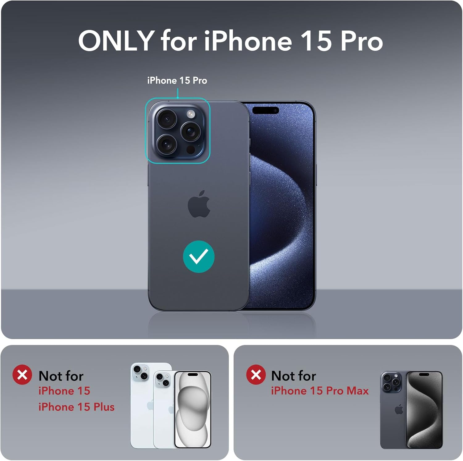iPhone 15 Pro用 ワイヤレス充電対応 米軍MIL規格 耐衝撃ケース(クリアブルー)