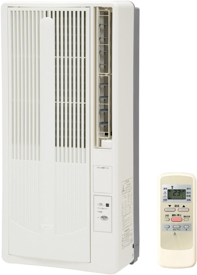 快眠モード搭載 窓用エアコン 5~8畳用 リモコン付き ホワイト KAW-19251/W