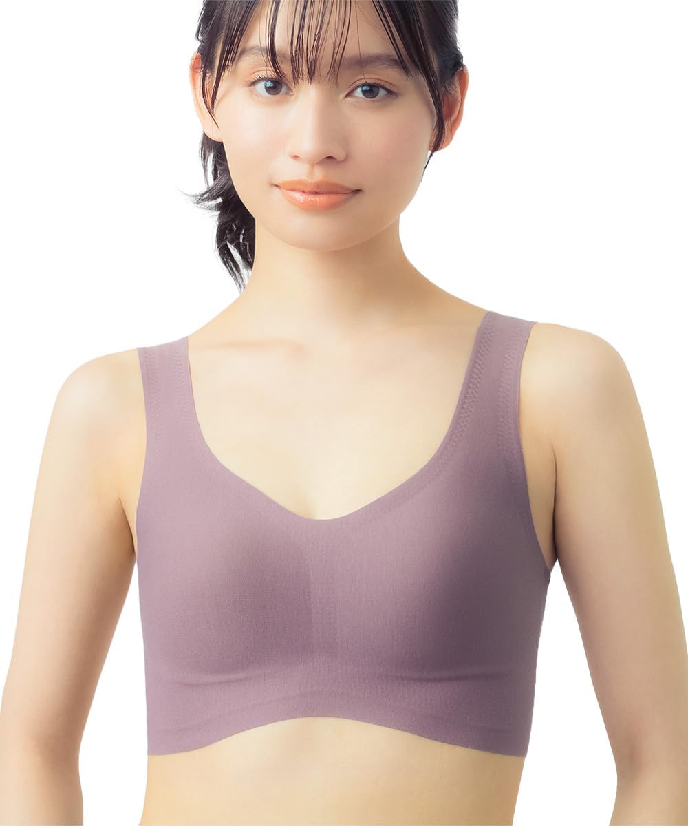 ラクなのにきれいな綿混ノンワイヤーブラハーフトップ【綿の贅沢】 KB1031