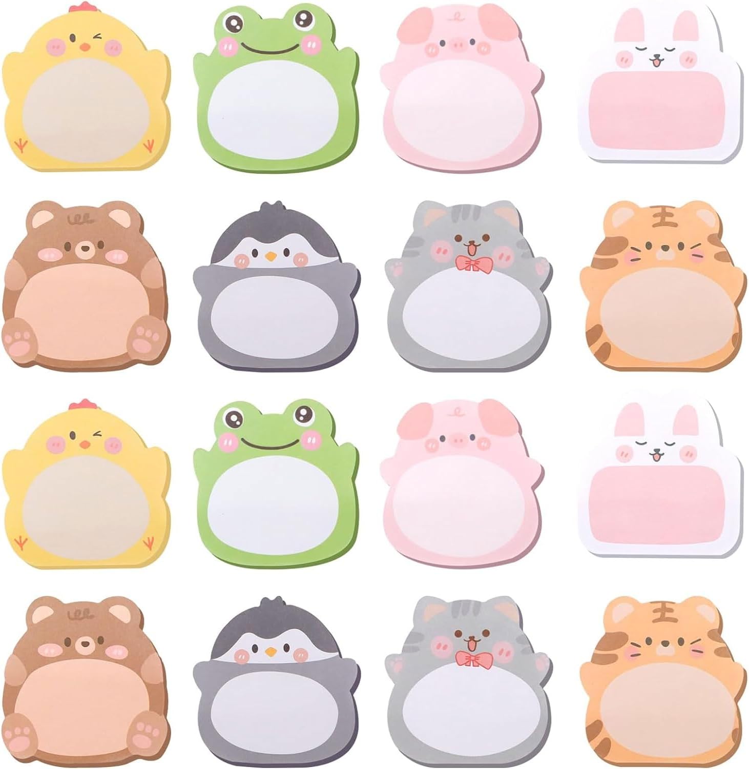 可愛い動物型付箋 8種類 320枚 しおり付き 文房具