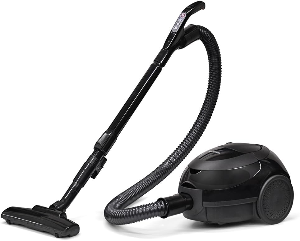 ベルソス(VERSOS) コンパクト掃除機 紙パック式 スタンド収納 キャニスター ブラック