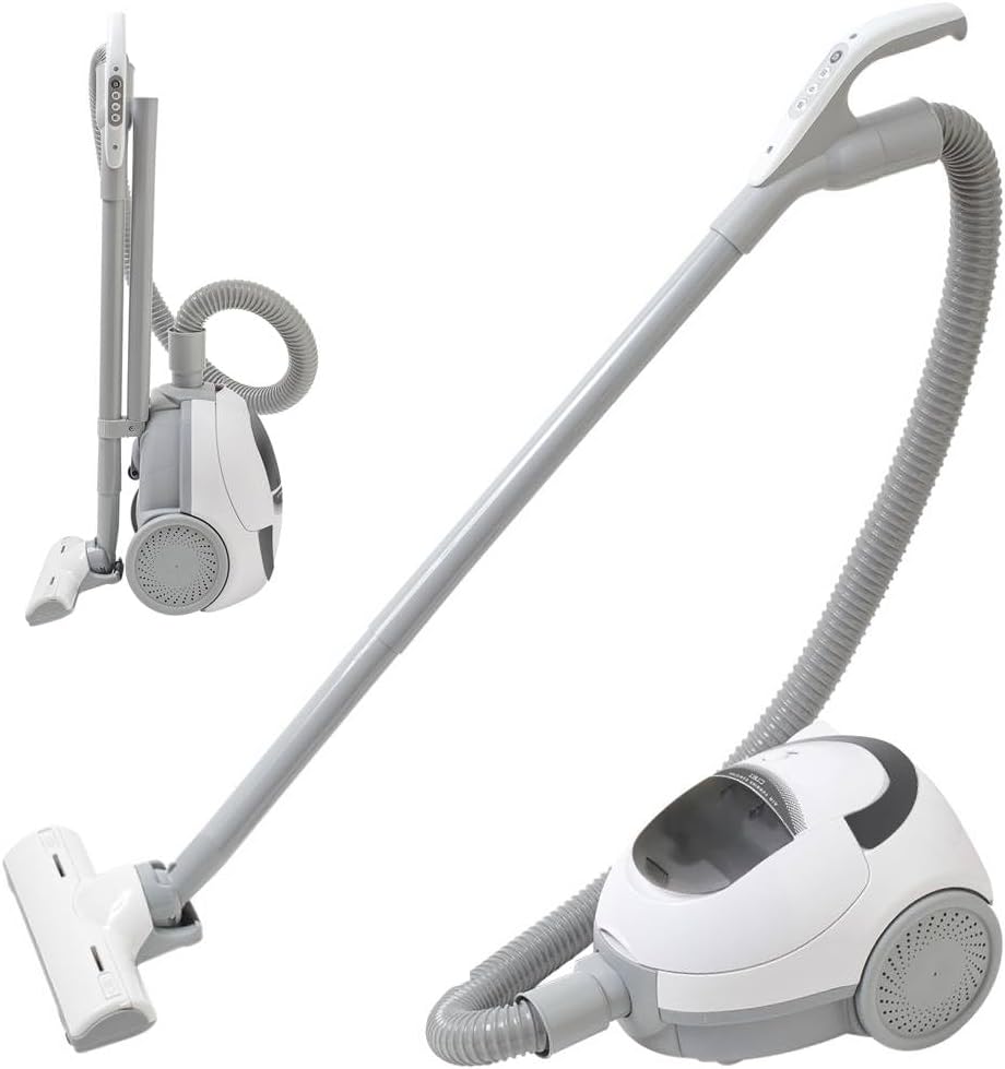 キャニスター型紙パック掃除機 自立スタンド収納 手元スイッチ付き
