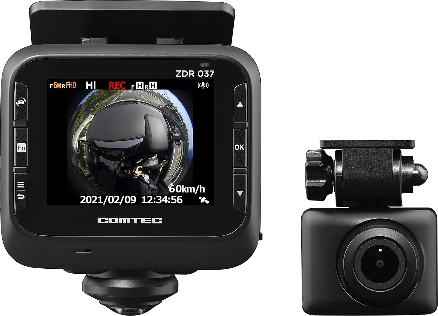 コムテック 360度全方位ドライブレコーダー ZDR037 リヤカメラ搭載 日本製 3年保証 GPS駐車監視