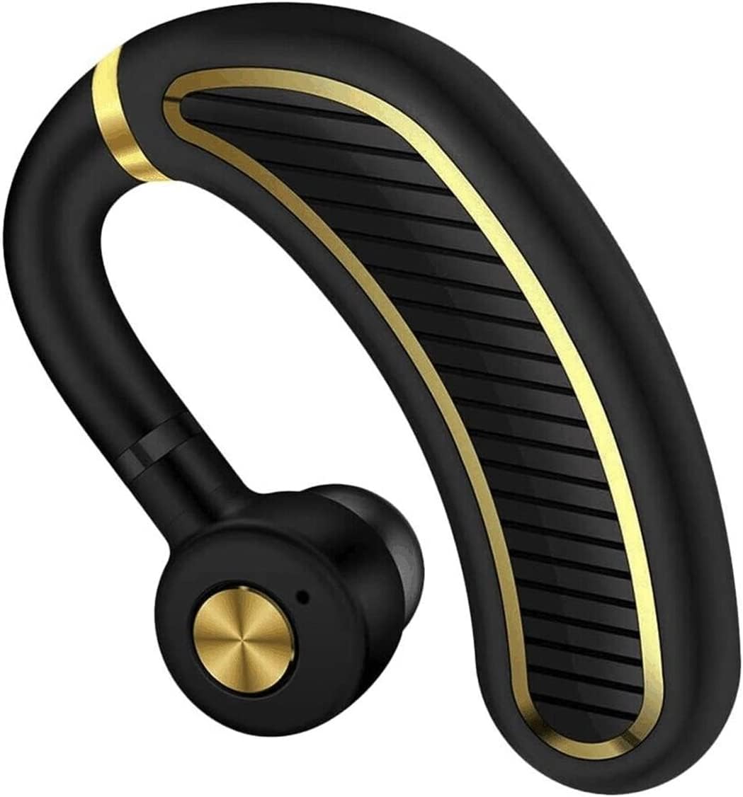 IPX7防水 Bluetoothヘッドセット 片耳兼用 V5.0 270°回転マイク内蔵 30時間通話可能 (ゴールド)