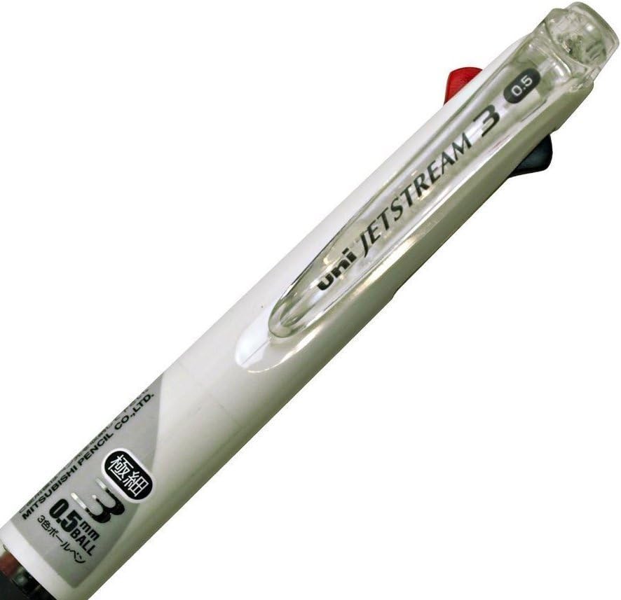 三菱鉛筆 ジェットストリーム 3色ボールペン 書きやすい 0.5mm 白