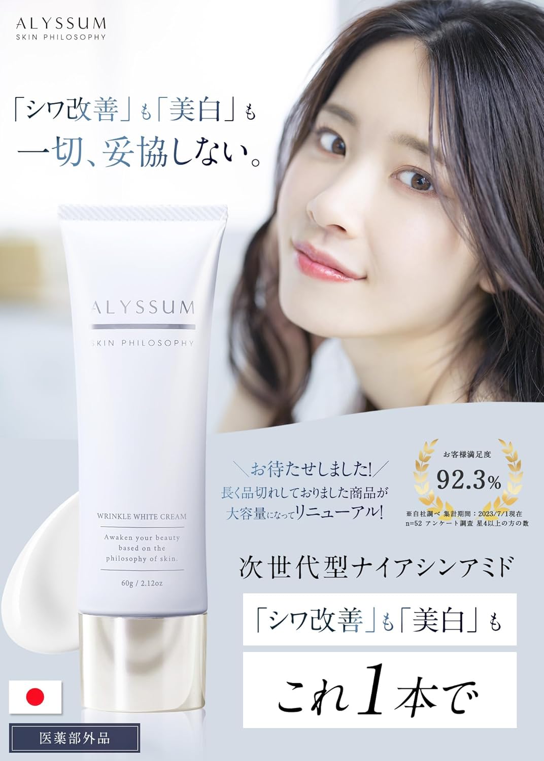 ほうれい線・シワ改善 ナイアシンアミドクリーム（医薬部外品・香料フリー・日本製 60g）