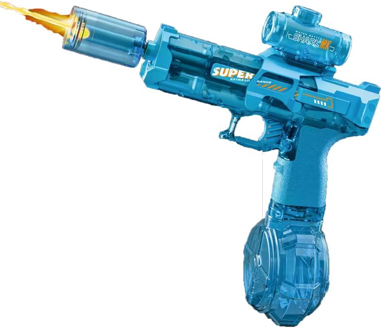 夏レジャー向け【2025年最新】USB充電式電動水鉄砲 ピストル型 拡張タンク搭載 射程7-8M