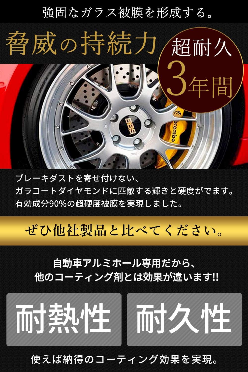 ホイール専用ガラスコーティング剤 50ml | 超撥水・完全硬化型