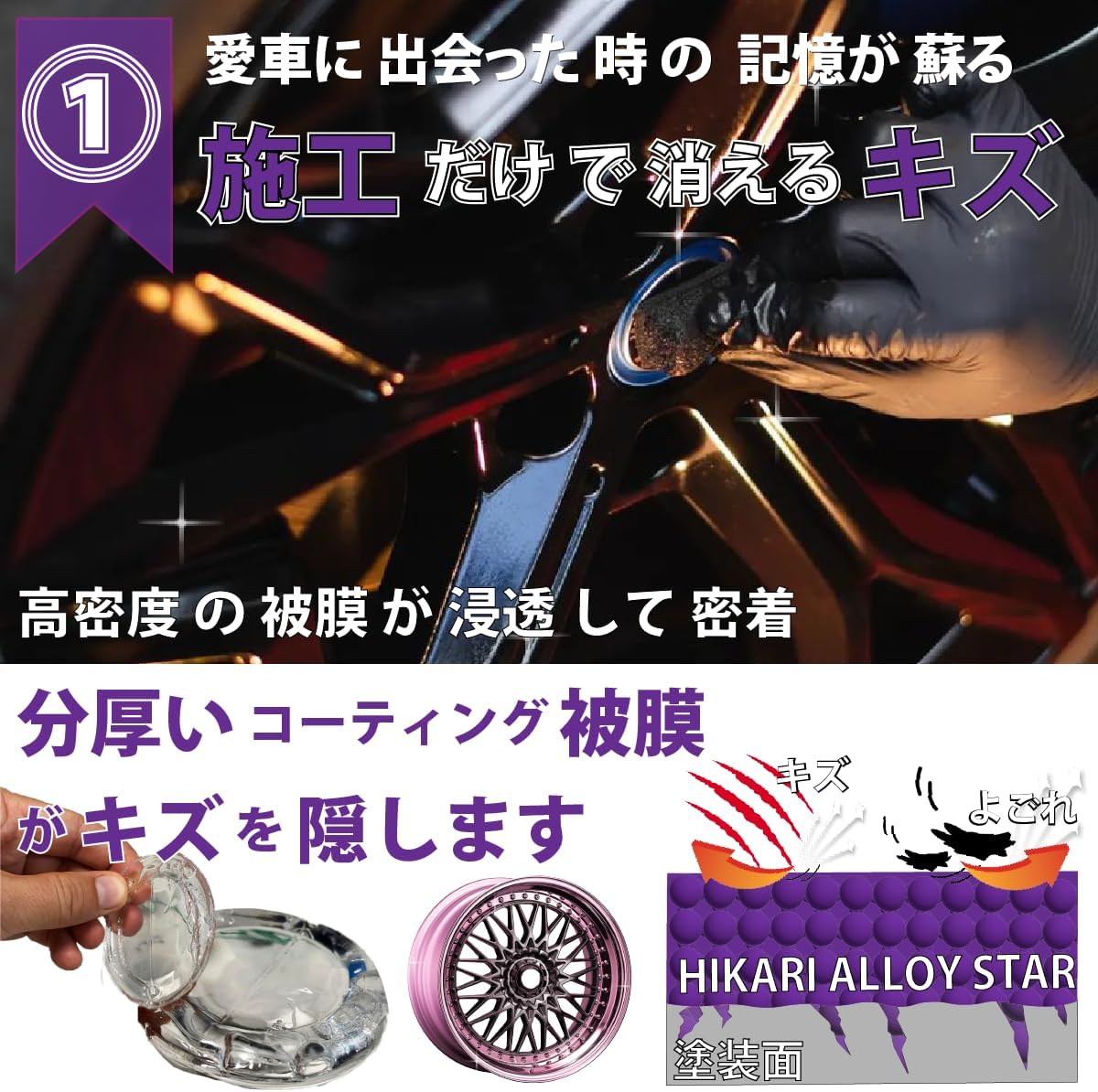 HIKARI製セラミックコーティングメンテナンスクリーナー|耐久3年・洗車簡単・DIY用日本製