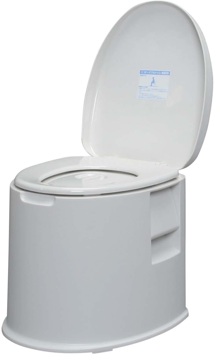 防災用ポータブルトイレ 抗菌加工・トイレットペーパーホルダー付 TP-420V ホワイト