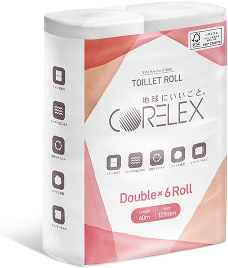 日本製 ダブルトイレットペーパー 60m×6ロール (12ロール分)