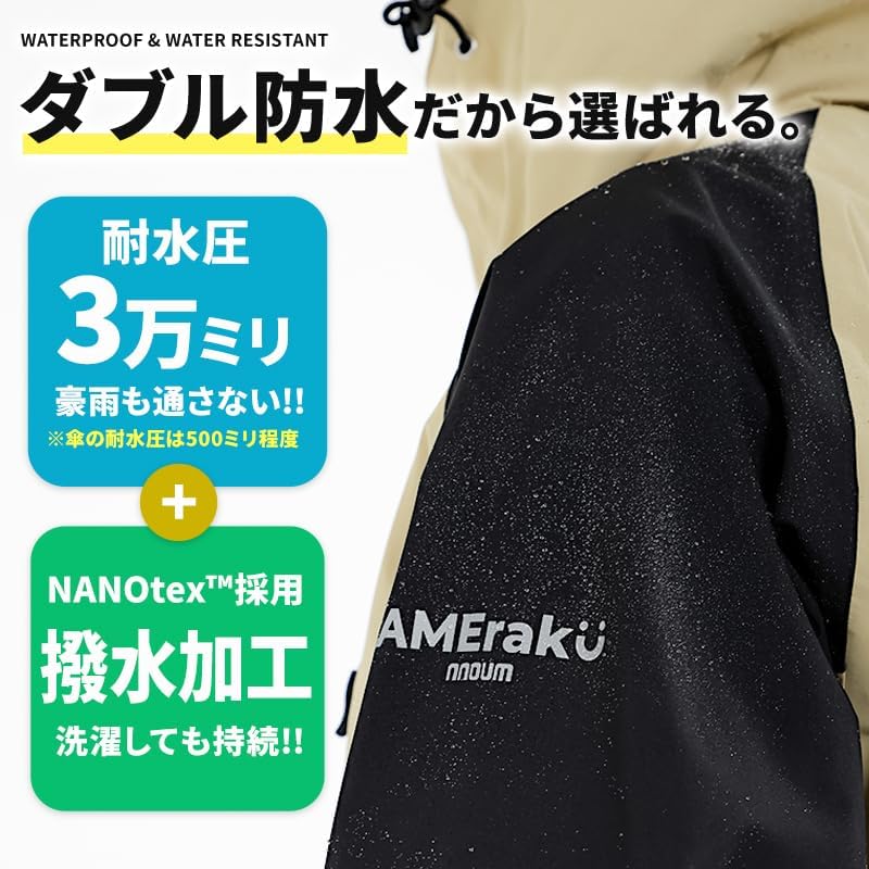 耐水圧30,000mm 雨具 メンズ・レディース レインスーツ 上下セット
