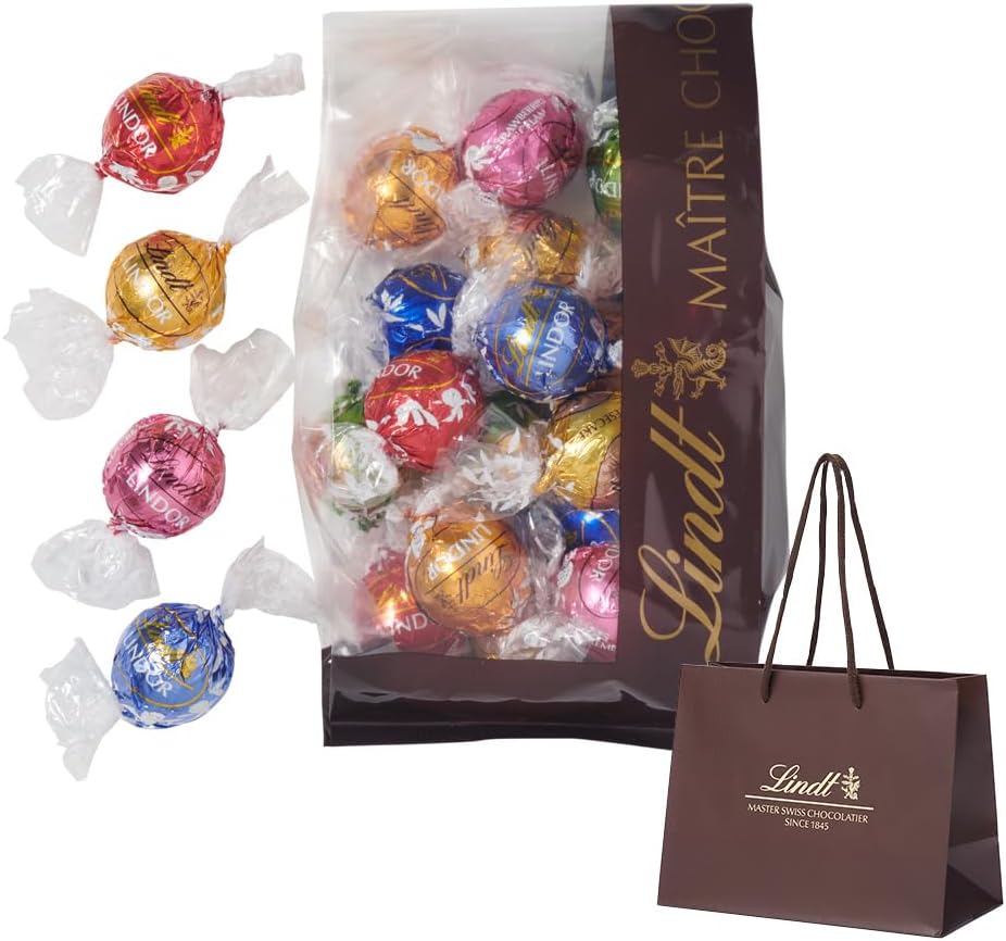 リンツ チョコレート リンドール 定番フレーバーアソート 18個入り ギフト用バッグ付き