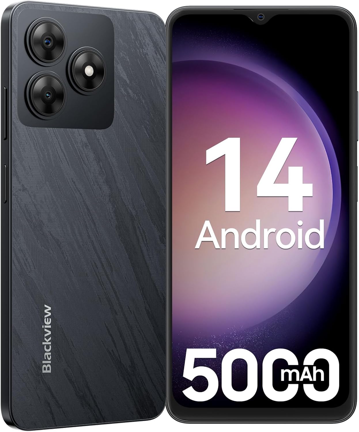 SIMフリー スマートフォン Blackview Wave8C 4G対応 6GB RAM/64GB ROM デュアルカメラ 5000mAhバッテリー ブラック