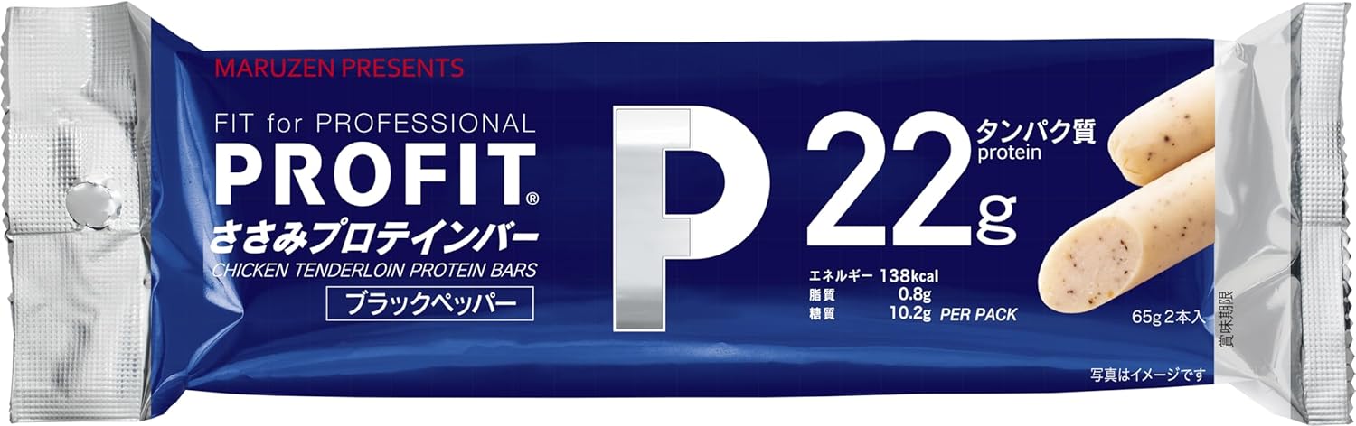 丸善 PROFIT ささみプロテインバー 新ペッパー 130g 10袋入り