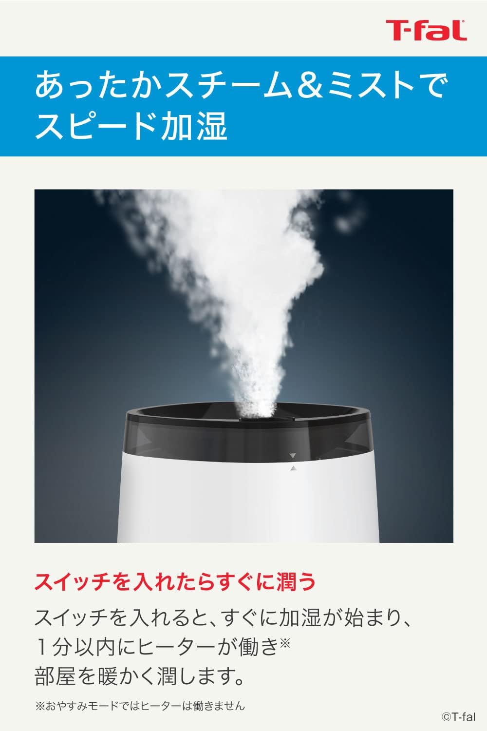 加湿器 4L お手入れ簡単 スチーム＆ミスト式 ホワイト HD3040J0