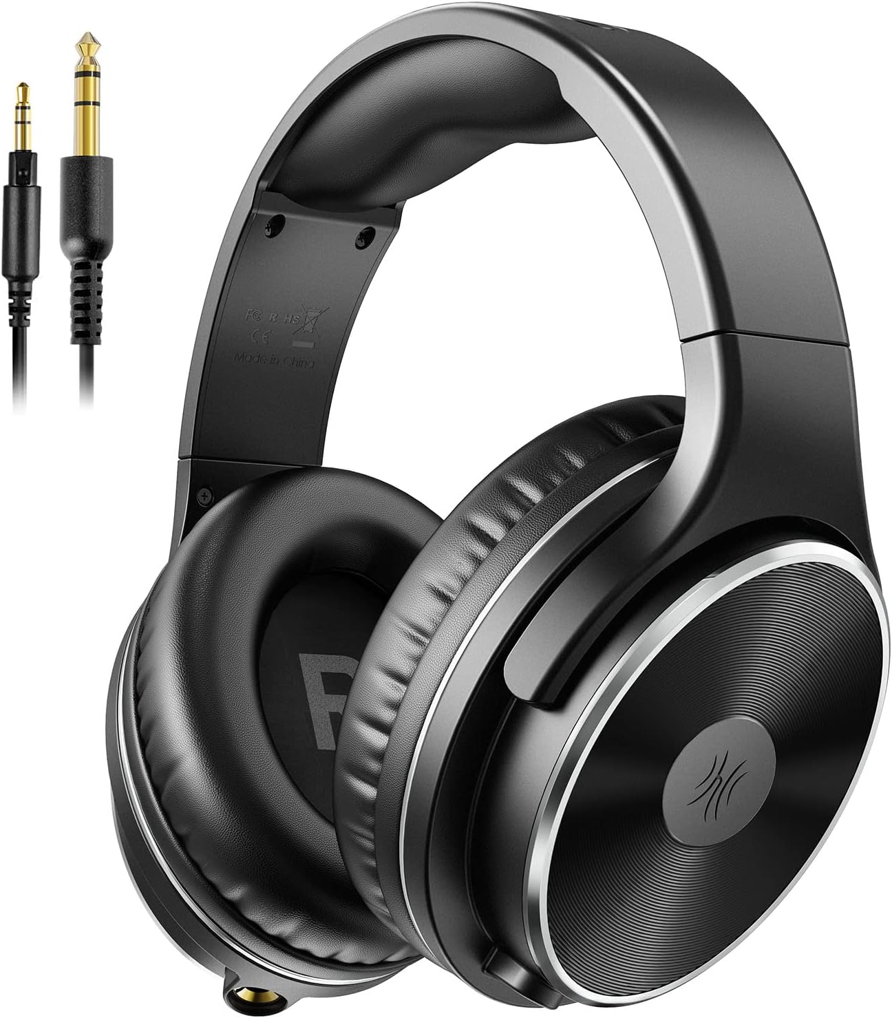 ハイレゾ有線オーバーイヤーヘッドホン マイク付き 50mmドライバー 楽器練習・音楽鑑賞用 3.5mm/6.35mm接続