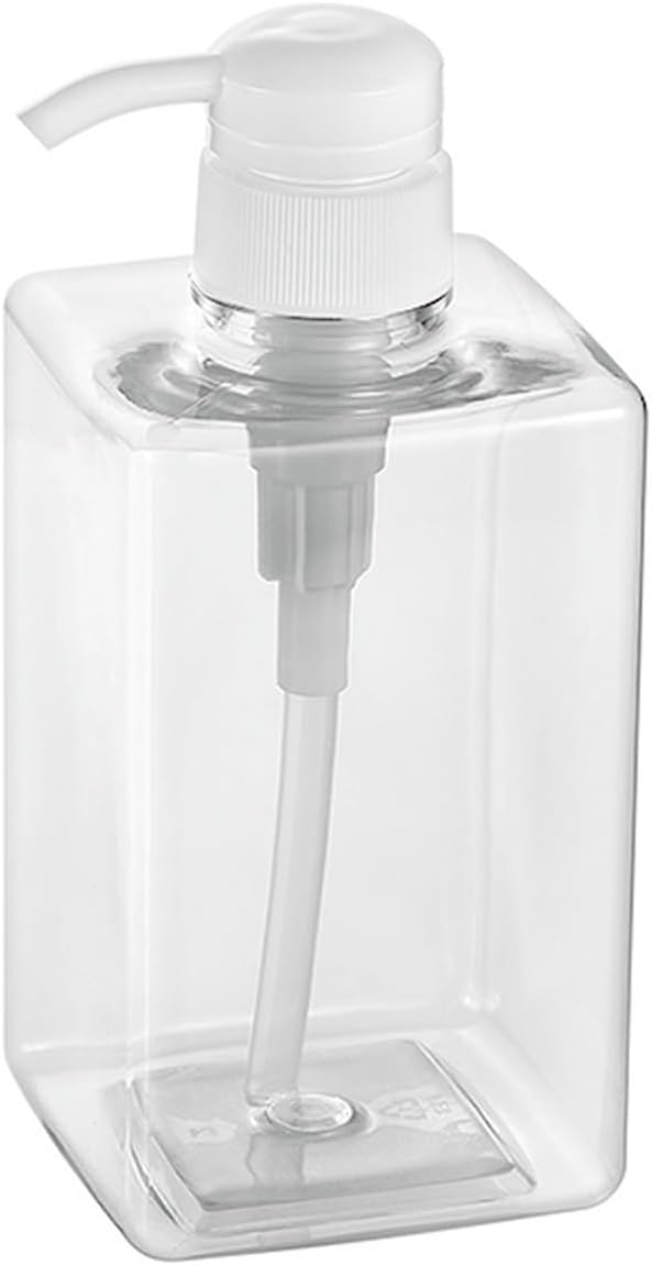 詰め替え用角型PETボトル600ml（クリア）2個セット - シャンプー・リンス・ボディーソープ用