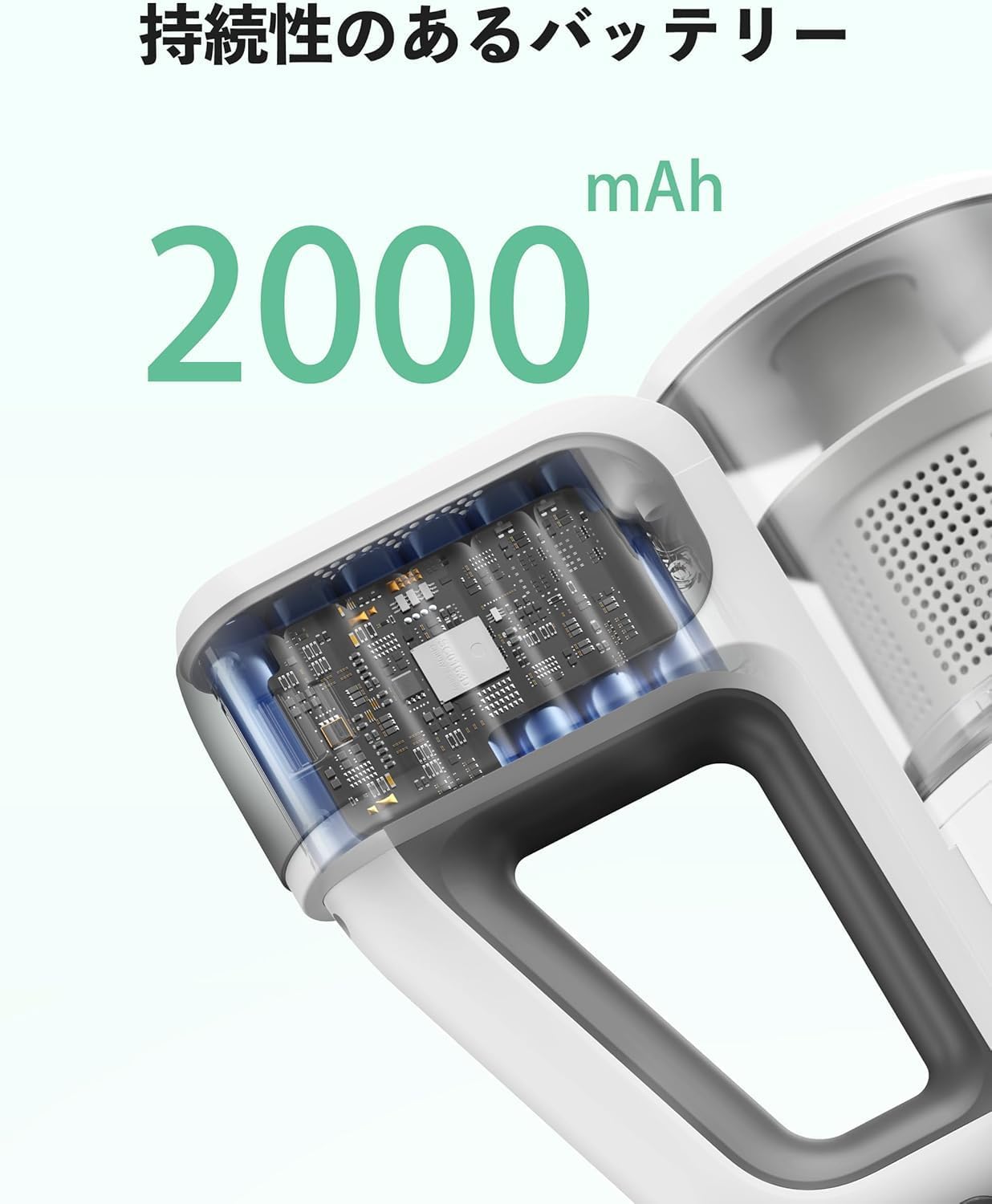 コードレス掃除機 38000Pa 吸引力・超軽量・2WAY仕様 HEPAフィルター搭載 (ホワイト)