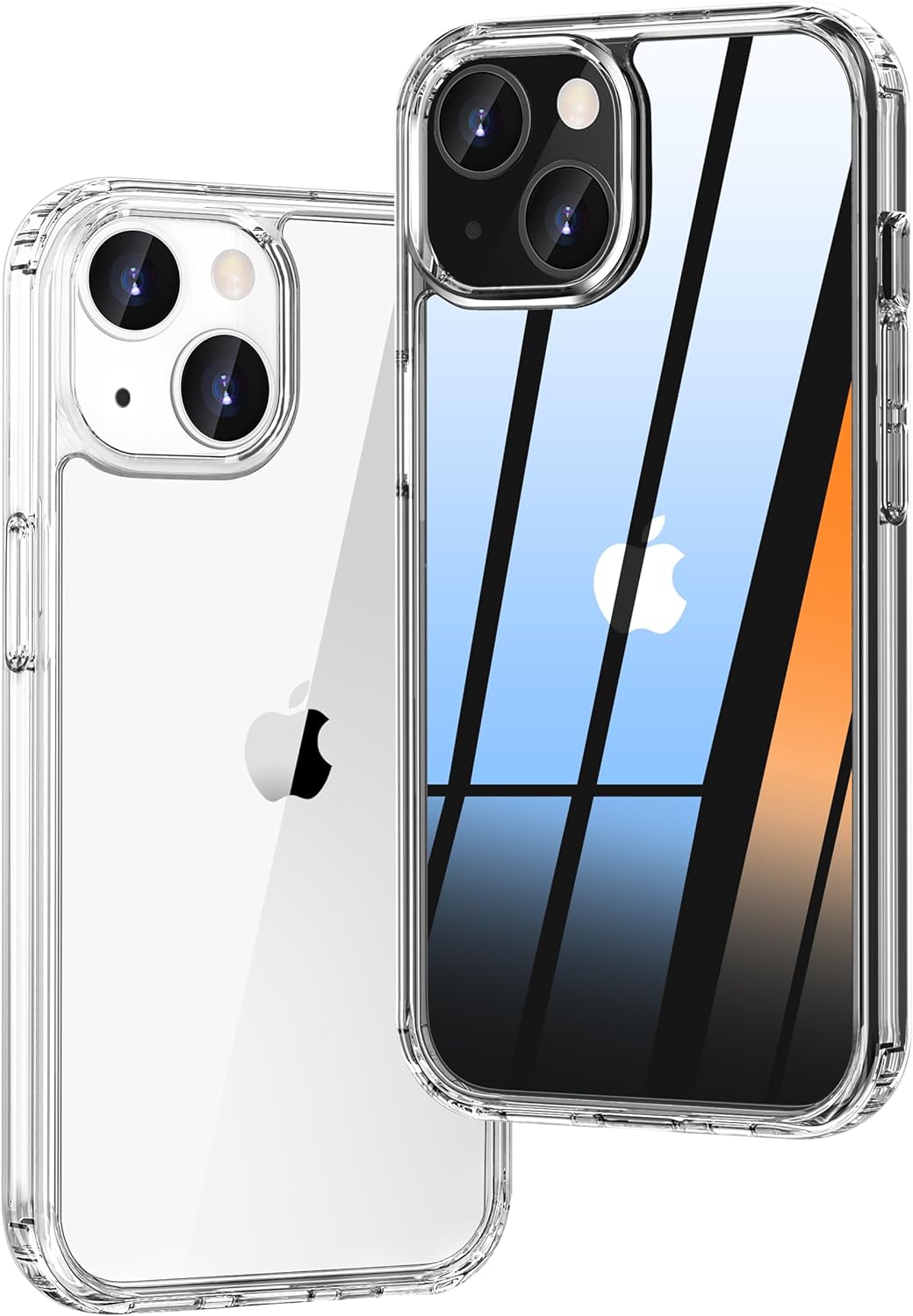 iPhone14用 米軍MIL規格 超耐衝撃ハードケース 高靭性PC＋TPUバンパー クリスタルクリア