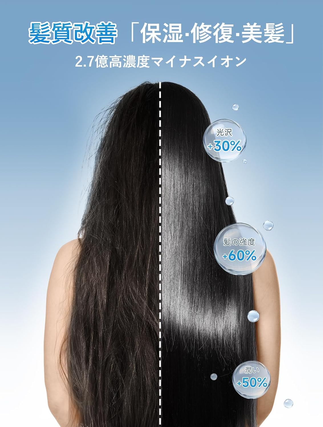 大風量速乾ヘアドライヤー【2025革新版】マイナスイオン・静音設計・折り畳み式