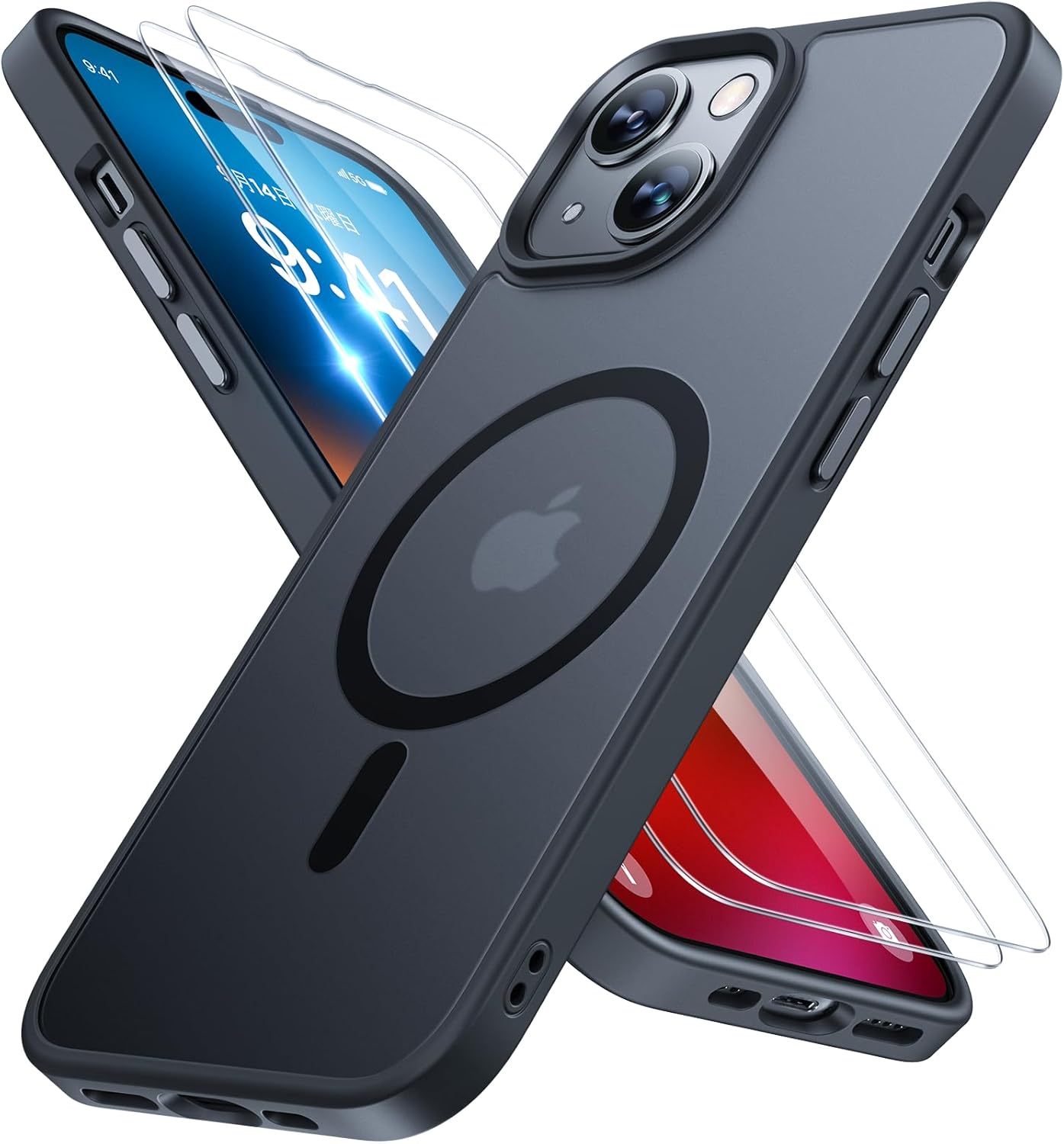 iPhone 15ケース【Magsafe対応・米軍規格・耐衝撃】薄型マットブラック