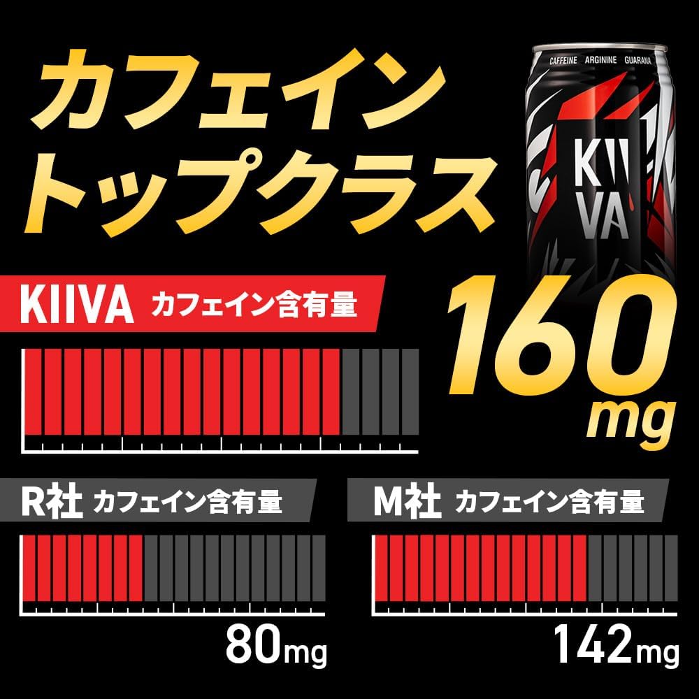 キーバ エナジードリンク 500ml×24本 - カフェイン160mg・アルギニン625mg・ガラナ エキス使用