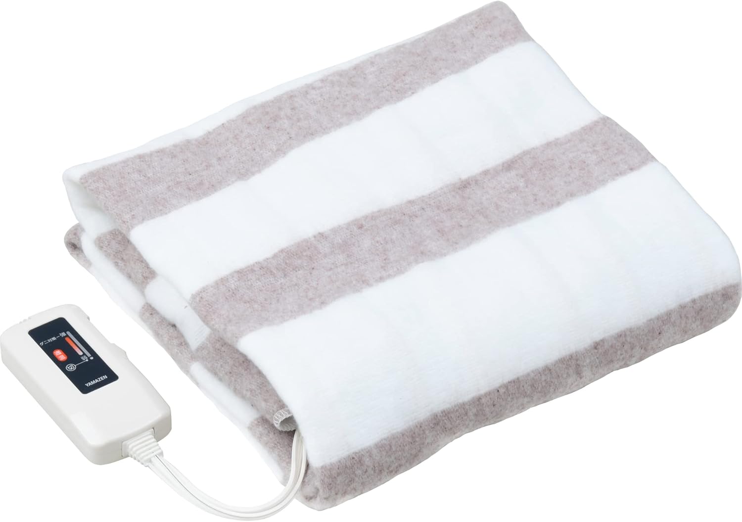 温度調節機能付き丸洗い可能ダニ対策電気敷毛布 (130×80cm) ホワイト×ベージュ