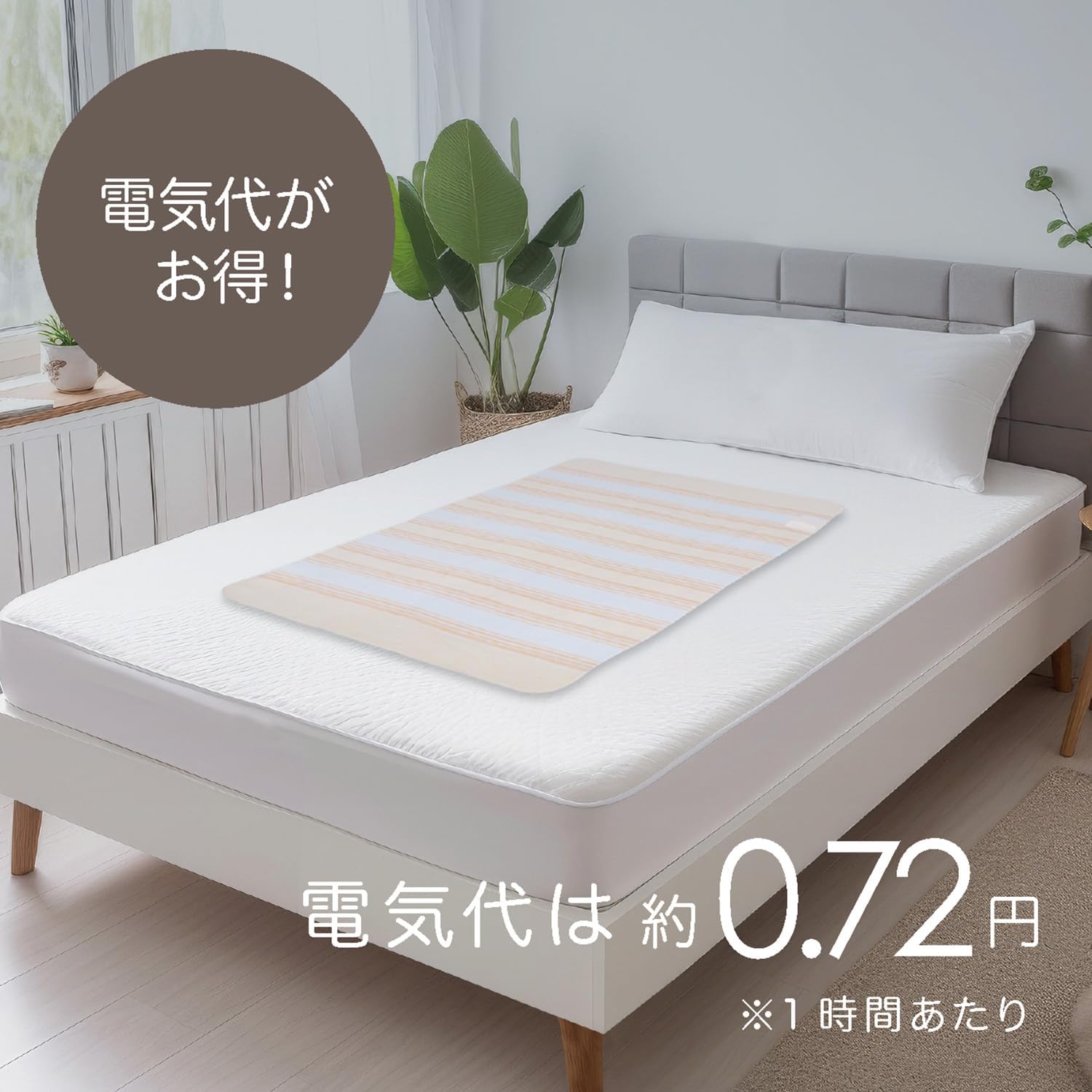 洗える電気敷毛布 一人用 120×60cm 温度調節 ダニ退治 モフア MFS401UH-D