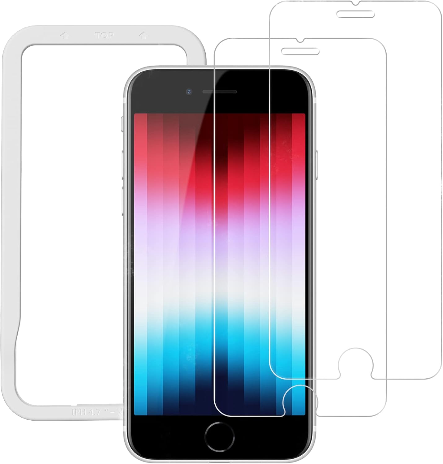 iPhone SE3/SE2/8/7/6/6s用 ガラス保護フィルム 2枚セット