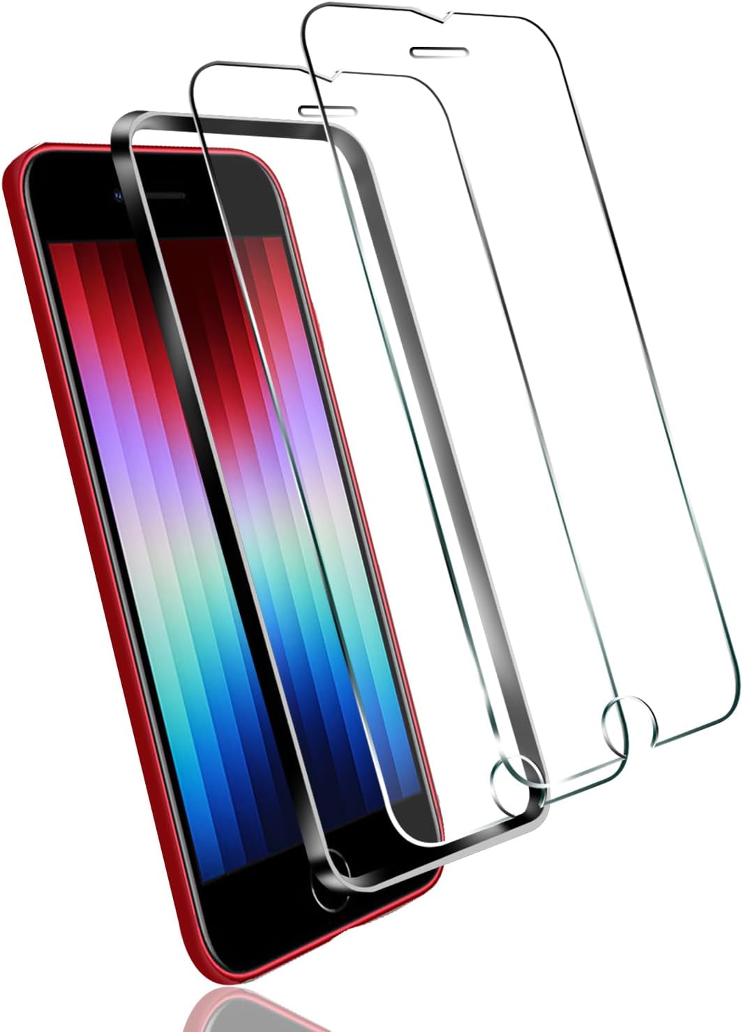 iPhone SE 第3世代専用 強化ガラス保護フィルム 2枚セット 9H硬度 日本製素材 AGC