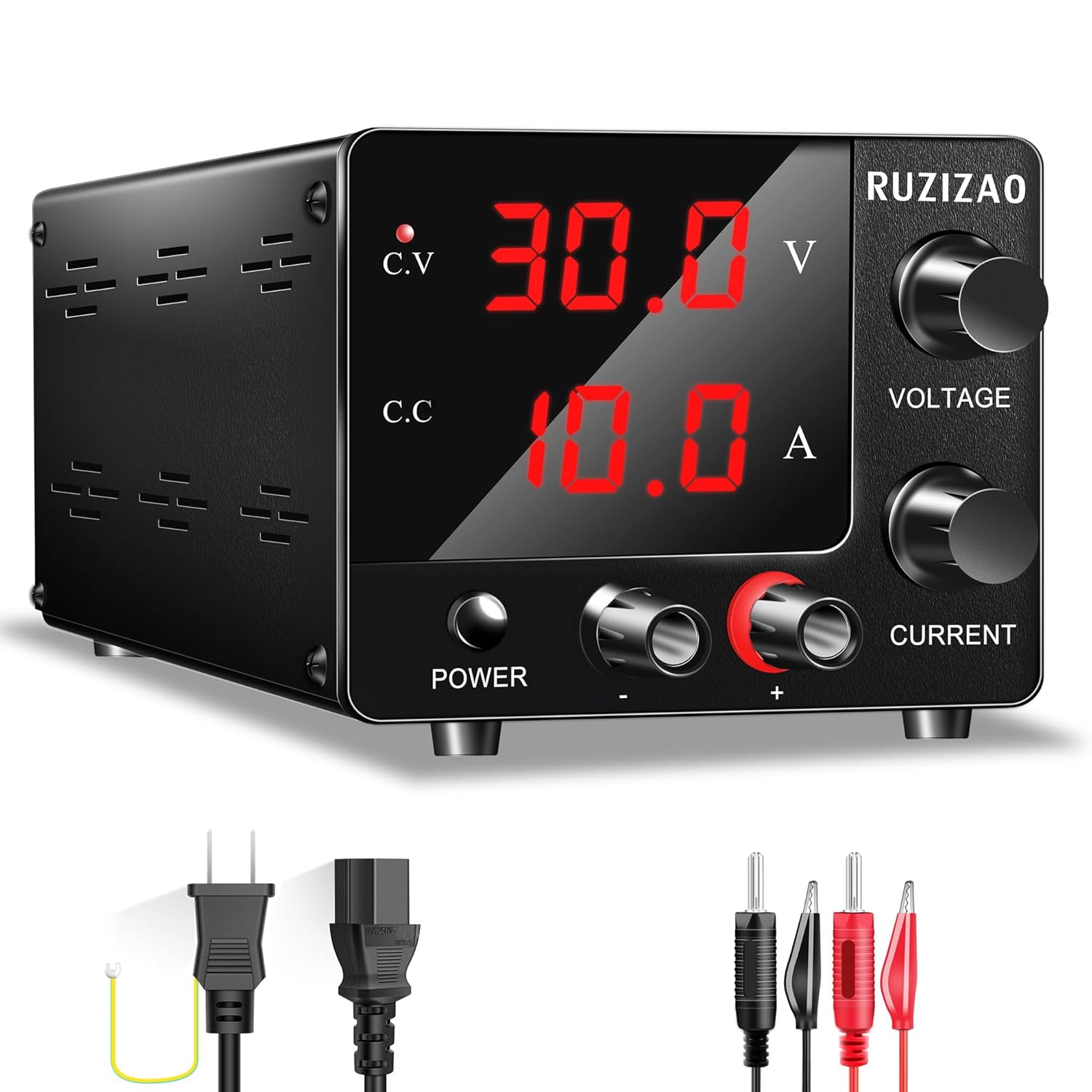 研究実験室用 超小型 150W 可変直流安定化電源 0～30V 0～10A 日本語取扱説明書付き