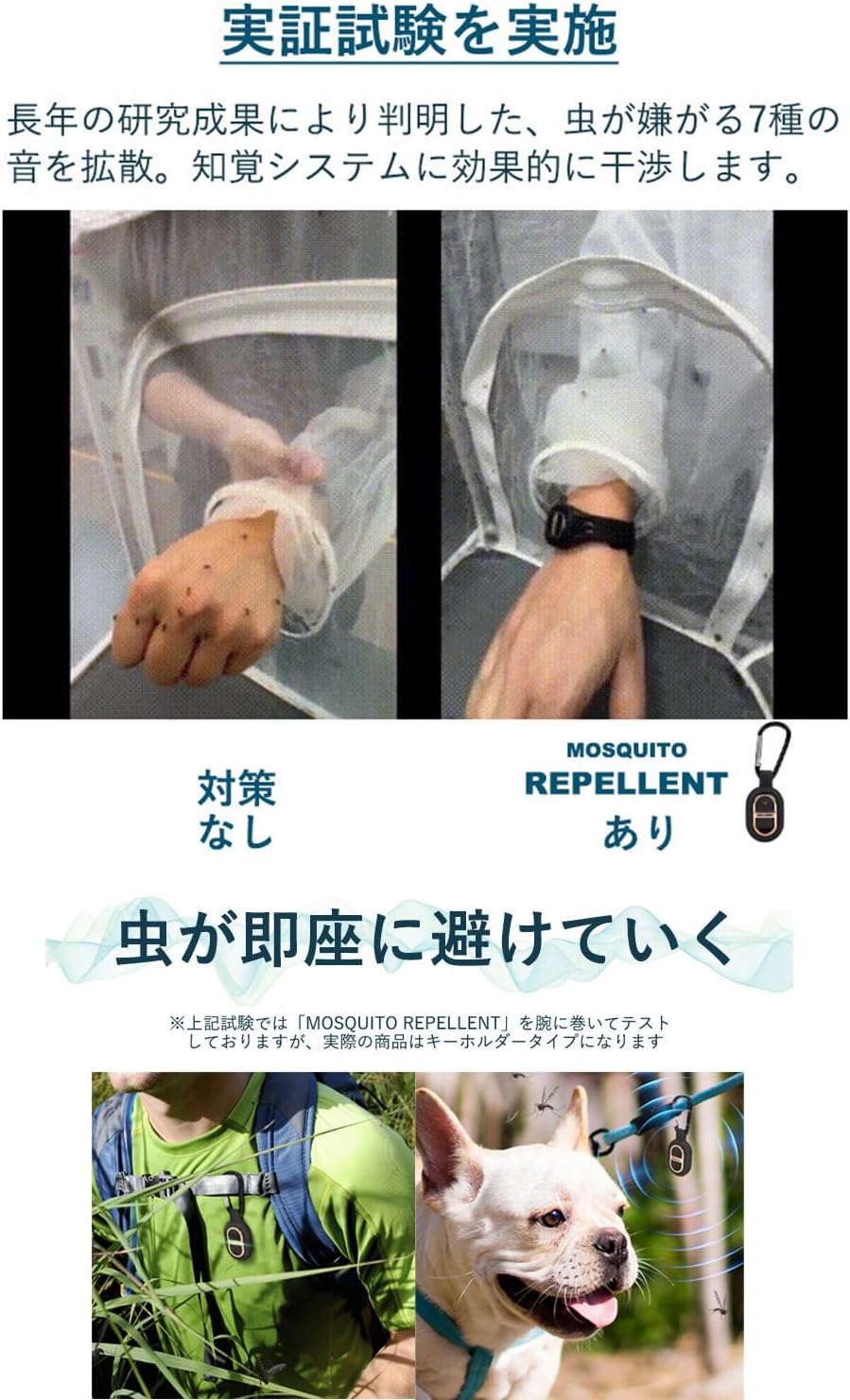 超小型虫よけ器 360度虫バリア コードレス充電式 薬剤不使用 日本語説明書付き