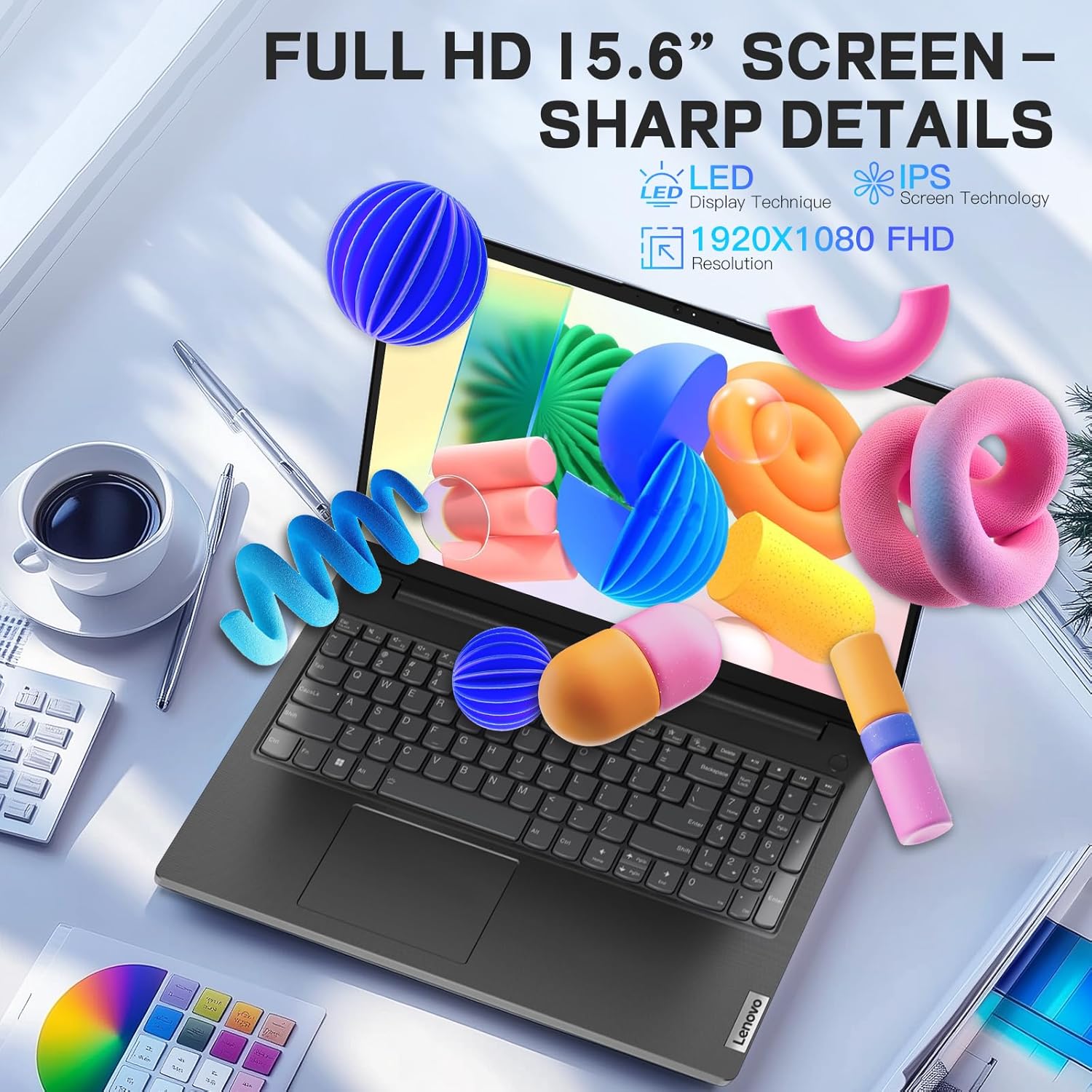 Lenovo V15 ビジネスノートパソコン 15.6インチ FHD、Intel Core i7、16GB RAM、1TB SSD、Windows 11 Pro