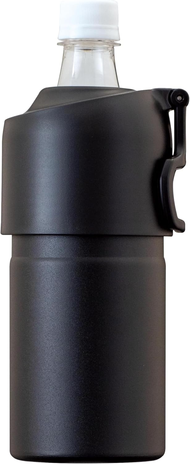 ペットボトルホルダー 折りたたみ 保冷 真空断熱 500ml/650ml ブラック