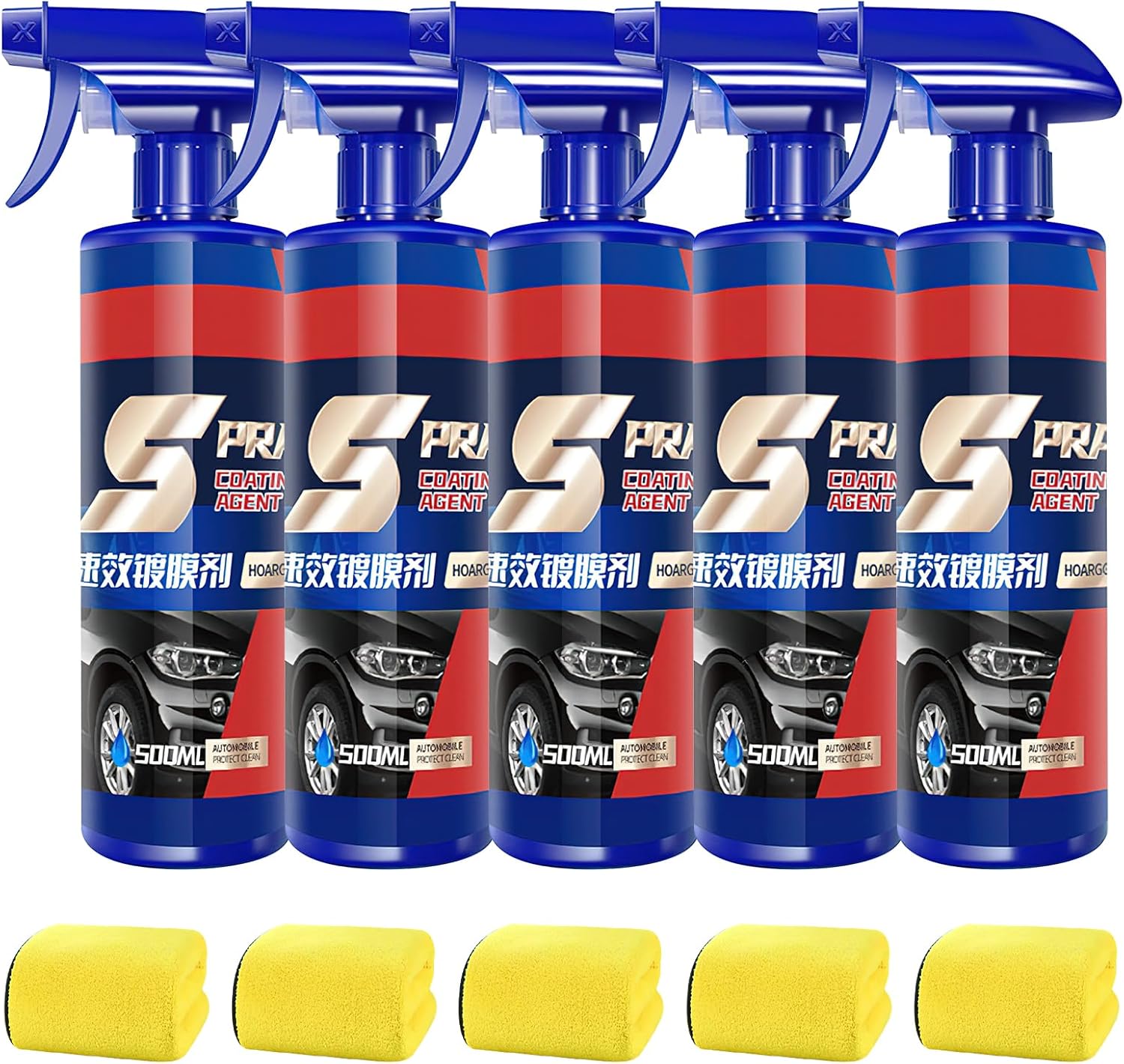 カーコーティング剤 500ml クイックスプレー【撥水・防汚・耐高温】マイクロファイバークロス付き
