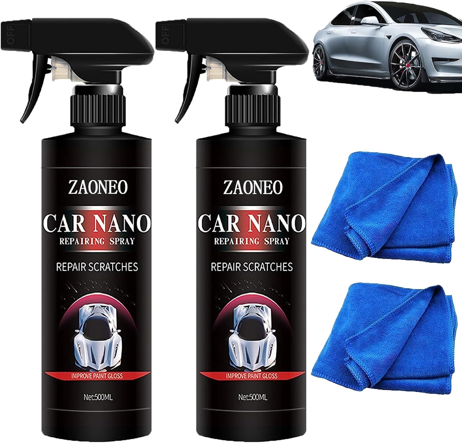 ドイツ製ナノクオーツコーティングスプレー（500ML×2本）愛車用車体保護剤